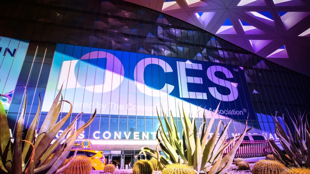CES 2026 Las Vegas event banner showcasing future trends in PC hardware and gaming technology.