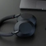 Sony WH-1000XM5 headphone in black showcasing its sleek noiseless design and premium matte finish for a professional look.